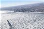 Udsigt over Lake Michigan fra et fly over Chicago. Mindst 21 mennesker meldes omkommet under den ekstrem kulde i midtvesten i USA.
