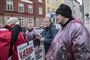 Billedserie: 100 oprørte slagteriarbejdere raser over pension