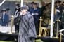 Margrethe iført pelshue: Deltog i særlig parade