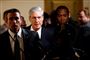 Den særlige efterforsker og tidligere FBI-chef Robert Mueller (nr. to fra venstre) forlader Senatet efter en tidligere briefing af kongresmedlemmer om sine undersøgelser af muligt samarbejde mellem Donald Trumps valgkampagne og Rusland. (Arkivfoto)