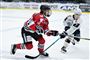 Kelin Ainsworth (tv.) stod for en af Aalborg Pirates' scoringer i udekampen mod Frederikshavn White Hawks. (Arkivfoto)