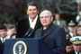 INF-traktaten blev underskrevet i 1987 efter forhandlinger mellem USA og Sovjetunionens daværende ledere, Ronald Reagan (til venstre) og Mikhail Gorbatjov (til højre).
