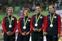 I 2016 var Kelly Catlin (nummer to fra venstre) med til at vinde sølv ved OL i Brasilien. Det amerikanske cykelforbund kalder tabet af den unge atlet for en "stor sorg".