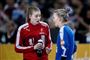 Althea Reinhardt (til venstre) rejser ikke med til Frankrig i næste uge for at spille mod Norge, Frankrig og Rumænien i nævnte rækkefølge i Golden League. Arkivfoto.