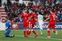 Ireren Jeff Hendrick (nummer 13) kunne juble efter lørdagens mål mod Gibraltar, som viste sig at blive afgørende.