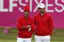 Thorbjørn Olesen (til venstre) og Lucas Bjerregaard - her på et billede fra en tidligere turnering - vandt begge deres første kampe ved WGC Matchplay.