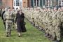 Hjemmeværnets 70-års jubilæum markeres blandt andet med en parade. Her ses Jens Garly, som er chef for Hjemmeværnet, og dronning Margrethe. Bagest ses Søren Espersen, som er kommitteret for Hjemmeværnet, og kronprinsesse Mary.