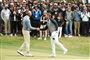 Lucas Bjerregaard (til højre) løb ind i sit første nederlag i WGC Matchplay, da han søndag mødte Matt Kuchar i semifinalen i den amerikanske turnering.
