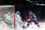 Frederik Andersen (31) i målet stopper New York Islanders' Casey Cizikas' skud i 2-1-sejren i New York.