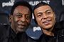 Pelé mødtes tirsdag med den franske landsholdsprofil Kylian Mbappé.