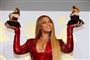 Beyoncé med to Grammy-priser, som hun modtog i 2017 for albummet "Lemonade" og musikvideoen til sangen "Formation".