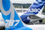 Haleror på en Boeing 787 og en Airbus 380. Mellem EU og USA er der gensidige anklager om ulovlige subsidier til Airbus og Boeing.