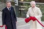 Dronning Margrethe og bestyrelsesformand Jørgen Horwitz åbnede pandaanlægget onsdag.