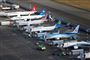 Siden marts har flytypen 737 MAX været ramt af flyveforbud i store dele af verden. Her ses 737 MAX-fly fra flere forskellige flyselskaber i lufthavnen i den amerikanske storby Seattle. (Arkivfoto)