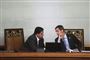 Venezuelas oppositionsleder, Juan Guaidó, taler med Edgar Zambrano, nationalforsamlingens vicepræsident, i Caracas, Venezuela, 6. marts 2019. (arkivfoto).