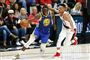 Draymond Green (med bolden) stod bag 20 point, 13 rebounds og 12 assister, da Golden State Warriors vandt den tredje semifinale i NBA.