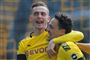 Borussia Dortmunds Jacob Bruun Larsen (til venstre) er blevet udtaget til U21-EM. Her ses han med holdkammeraten Thomas Delaney.