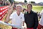 Flemming Astrup (til venstre) startede i 2014 turneringen Made in Denmark sammen med Jysk-ejer Lars Larsen på forretningsmandens golfbane i Himmerland. I 2018 blev turneringen afholdt i Silkeborg, og turneringens hovedmænd er parat til at rykke ud i landet igen. Arkivfoto.