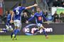 Lyngbys Lasse Fosgaard scorede til 2-1 i den første af to playoffkampe mellem Lyngby og Vendsyssel om en plads i Superligaen i den kommende sæson.