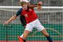 Erling Braut Haaland scorede ni gange i 12-0-sejren over Honduras. Billedet her er fra en U21-landskamp mod Tyskland. (arkiv)