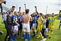 Lyngbys-spillere fejrede den samlede sejr over Vendsyssel og oprykningen til Superligaen med store jubelscener og bobler.