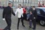 Prins Joachim og hans familie ankommer til en middag i anledning af sin 50-års fødselsdag i Christian VII's Palæ, Amalienborg i København.