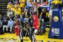 Serge Ibaka (9) fra Toronto Raptors lavede 20 point i sejren over Golden State Warriors.
