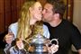 Her ses Caroline Wozniacki sammen med David Lee efter danskerens triumf i Australian Open i 2018.