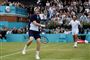 Andy Murray (forrest) kunne søndag fejre sejren i doublefinalen med makkeren Feliciano Lopez.