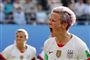 USA-anfører Megan Rapinoe scorede begge mål, da amerikanerne mandag slog Spanien i VM-ottendedelsfinalen.