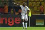 Benins angriber Mickael Pote scorede begge sit holds mål i 2-2-kampen mod Ghana. Her fejrer den 34-årige veteran sin udligning i anden halvleg.