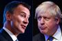 Storbritanniens nuværende udenrigsminister, Jeremy Hunt (tv.), har taget kampen op mod favoritten til at blive Storbritanniens nye premierminister, tidligere udenrigsminister Boris Johnson (th.).