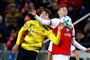 Emil Berggreen i kamp for Mainz mod Borussia Dortmund i Bundesligaen i december i 2017. Da fik han kontinuerligt spilletid fra slutningen af november til slutningen af februar i 2018 og scorede fire gange.