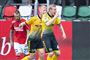 AC Horsens Nicolai Brock-Madsen fejrer her sin scoring til 2-0.
