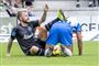 Sander Svendsen (til venstre) blev matchvinder med sit mål mod Esbjerg.