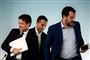 Arkivfoto fra oktober sidste år af preminister Giuseppe Conte (t.v.) og vicepremierminister og industriminister Luigi Di Maio  (i midten) samt vicepremierminister og økonomiminister Matteo Salvini (t.h.).