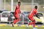Sory Kaba (til venstre) scorede begge mål for FC Midtjylland mod AC Horsens.