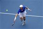 Andy Murray ses her i sin første singlekamp siden Australian Open.