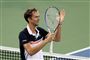 Daniil Medvedev ses her efter semifinalesejren over Novak Djokovic fra Serbien i Western and Southern Open i Ohio. Djokovic var ellers favorit og forsvarende mester i turneringen.