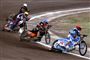 Mikkel Michelsen ses her med blå hjelm under lørdagens VM-grandprix i den svenske by Målilla.