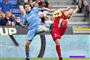 Mads Aaquist (til højre), her i kamp for FC Nordsjælland, er netop skiftet fra FCN til Viborg, og han fik en glimrende debut for sin nye klub i 1. division. (Arkivfoto)