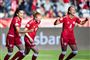 Danmark holdt målfest mod Malta. Her jubler Rikke Sevecke (til højre) efter sin scoring til 3-0.