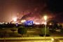 Billeder postet på sociale medier viser flammer og røg stige op fra Aramco-olieanlægget i byen Abqaiq i Saudi-Arabien.