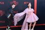 De to unge skuespillerer Millie Bobbie Brown og Noah Schnapp spiller to af hovedrollerne i serien "Stranger Things". (Arkivfoto)
