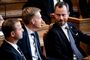 Venstres formand Jakob Ellemann-Jensen i samtale med De Radikales leder Morten Østergaard og Dansk Folkepartis formand Kristian Thulesen Dahl under Folketingets åbning.