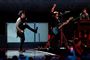 Forsanger Billie Joe Armstrong (til venstre) og resten af Green Day gæster næste år festivalen Northside i Aarhus.