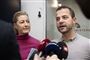 Sofie Carsten Nielsen og politisk leder for Det Radikale Venstre Morten Østergaard til finanslovsforhandlingerne på dagen, hvor finansminister Nicolai Wammen indleder forhandlingerne om næste års finanslov.