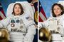 Astronauterne Christina Koch (t.v.) og Jessica Meir (t.h.) e4rfredag middag påbegyndt en rumvandring uden for Den Internationale Rumstation (ISS). Det er første gang, der kun er kvinder på turen. (Arkivfoto).