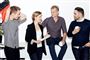Dan Grønbech er en af fire nye værter på Radio4's morgenflade. Fra venstre ses Jacob Grosen, Stine Kromann Dragsted, Kasper Harboe og Dan Grønbech.