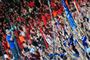 Billedet her er fra det første officielle møde mellem den rødklædte klub Union Berlin og de blå lokalrivaler Hertha Berlin i 2010. Kampen sluttede 1-1.